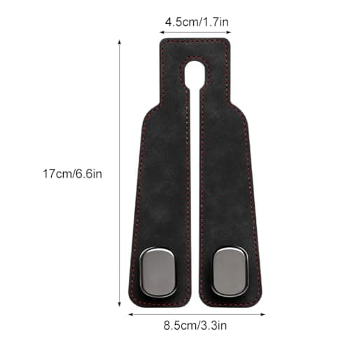 2Pcs Car Seat Back Hooks, Leather Vehicle Headrest Hook Backseat Hangers with Dual Hooks, Car Seat Organiser Hook for Hanging Bags Purses Handbags, pace-Saving Travel Organizer for Automobiles — view 2