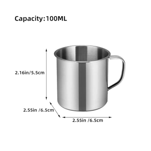 Alipis Stainless Steel Water Cup 100Ml Small Metal Cup with Handle Child Friendly Tumbler for Kids School Camping Outdoor Use — view 6