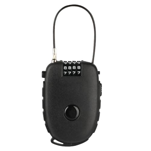 Cable Lock with 4-Digit Combination, 130cm Retractable Cable