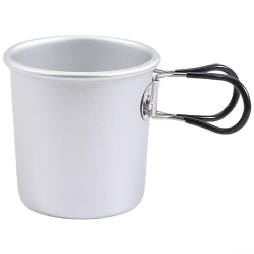 Aluminum Alloy Folding Cup, For Camping Hiking, Light 150ml Collapsible Travel Mug With Silicone Handle, For Outdoor Picnic Coffee Tea(Blue) — view 2