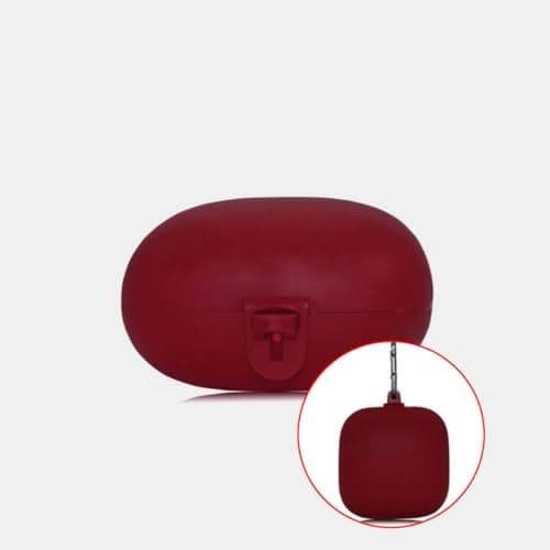 COHEALI Wireless Wireless Audio Headset Protection Box Silicone Earphone Cover with Metal Buckle Compatible Headset Protective Case Burgundy for Travel and Sports Use — view 5