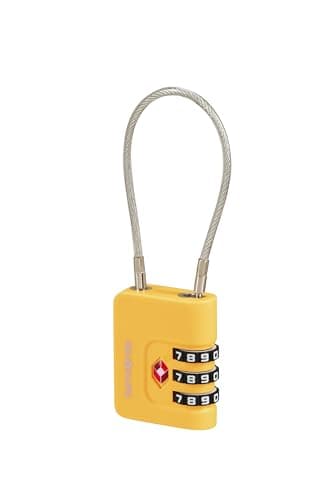 Samsonite TA Revolution - TSA Cable Lock with 3-Digit Combination, Secure Luggage Lock for suitcases & Bags, Yellow