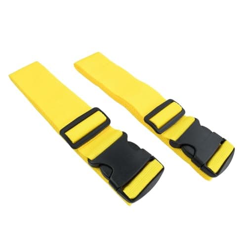 Heavy Duty Luggage Straps for Suitcases Packing Belts Travel Accessories Adjustable Bag Strap 2 Pack (Yellow) — view 2