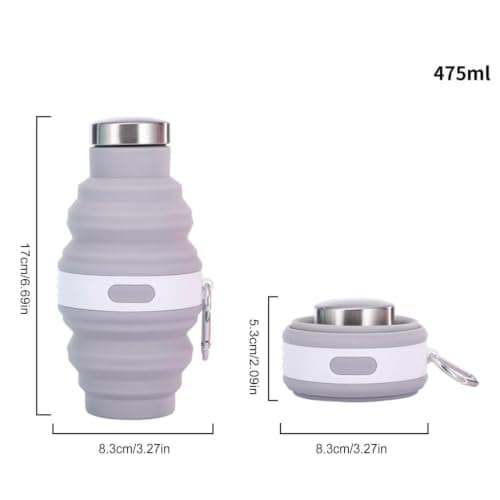 Silicone Water Bottle 475ml Silicone Foldable Leakproof Container — view 5
