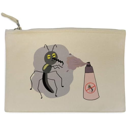 Azeeda 'Bug With Spray' Canvas Zip Clutch Bag (CL00044404)