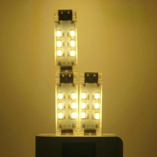 Yosoo Health Gear 12 LED Mini USB Lamp, Stackable White Warm (white1)