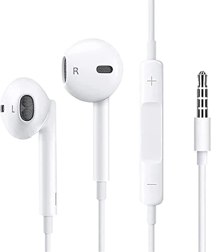 Ymdei In-Ear Headphones with Microphone Volume Control Earbuds Noise Isolating 3.5mm Jack Lightweight Earphones for Samsung,HUAWEI,iPad,iPhone,iPod,Xiaomi,PC,Laptop,Tablets and More device