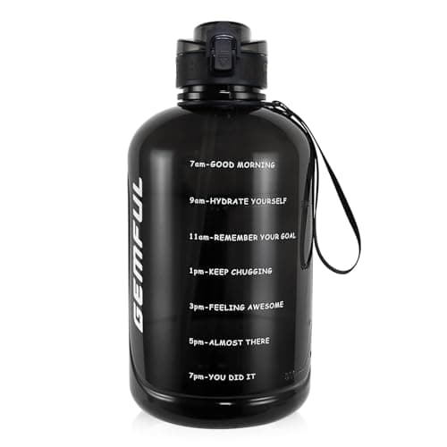 GEMFUL 3L Large Water Bottle with Straw and Time Marker
