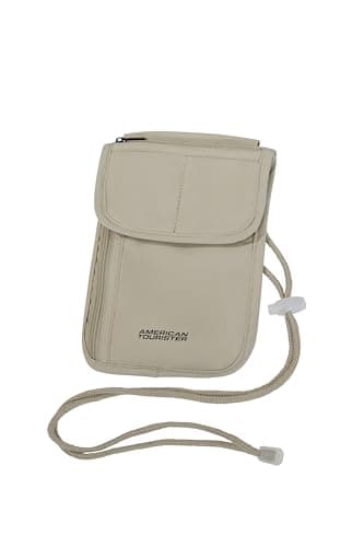 American Tourister – RFID Neck Pouch for Women and Men, Safe & Compact, Travel Neck Pouch for Cash, Cards, Tickets & Passport, Sand