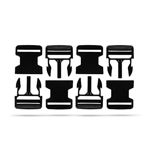 Realm Plastic Side Release Buckle Clip, Luggage, Back pack/rucksack, straps, 25mm, 38mm, 50mm, Black (25mm - 2 Pack) — view 6