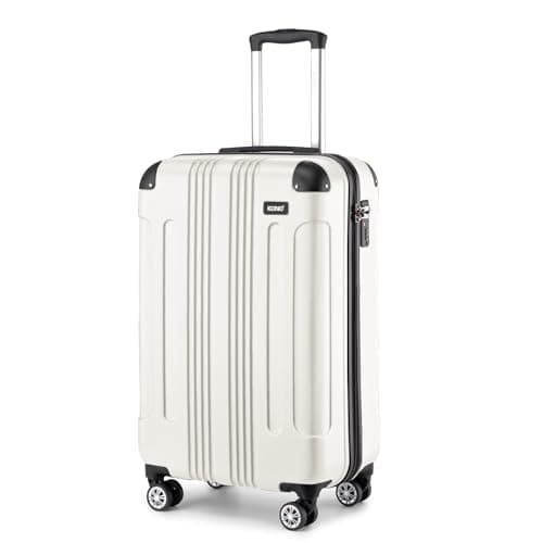 Kono Cabin Suitcase ABS Lightweight Hard Shell Carry on Luggage (Beige)