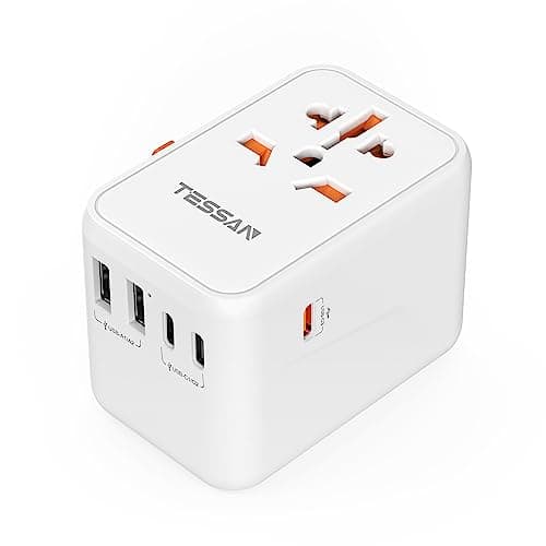 TESSAN 65W Universal Travel Adapter, Worldwide Plug with with 5 USB