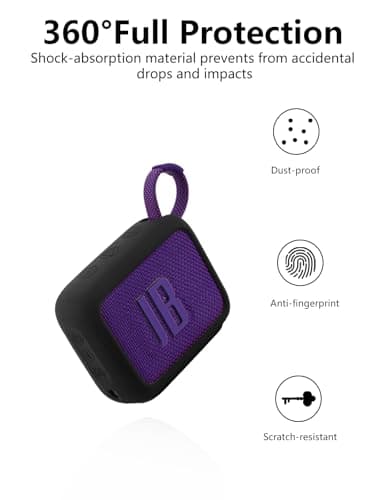 Protective Silicone Cover for JBL Go 4 Portable Bluetooth Speakers - Shockproof, Dustproof, and Waterproof for Worry-Free Use Anywhere,Black — view 2