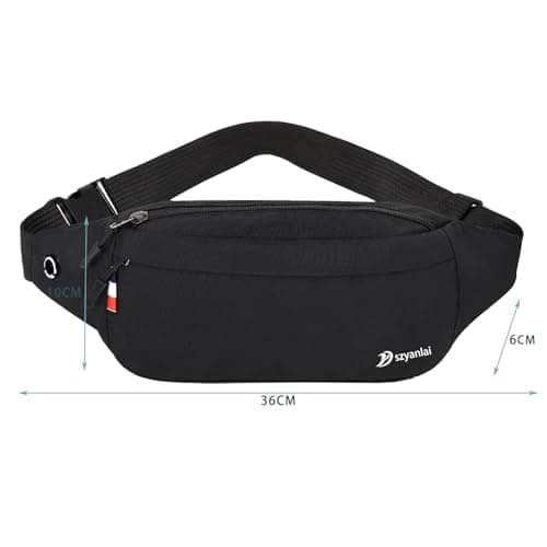 Bum Bag for Ladies Women Men Girls Bumbags Waist Fanny Pack with Headphone Jack and Adjustable Belt for Sport Running Hiking Jogging Gifts for Men Women — view 6