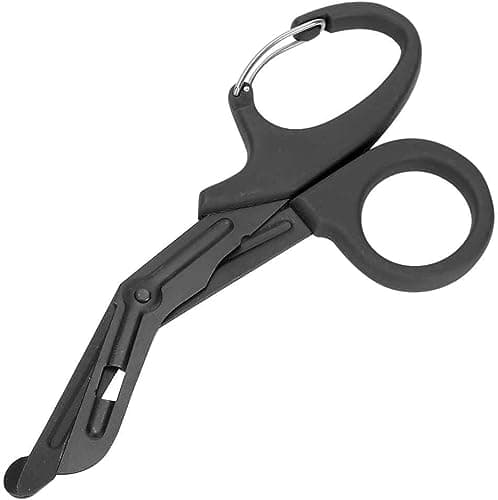 Stealth Black Coated First Aid Scissors, Stainless Steel Safety Scissors for Bandages, Gauze & Tape, Rounded Tip Emergency Scissors for First Aid Kit, Home, Travel & Workplace (Black & Orange, 19cm) — view 2