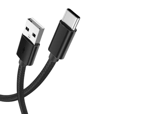 iTechCover Braided USB Cable Charging Cord/Charger Power Lead Wire Compatible with OneOdio A30 Hybrid Active Noise Cancelling Headphones/Black / (3m / 9.9ft) — view 3