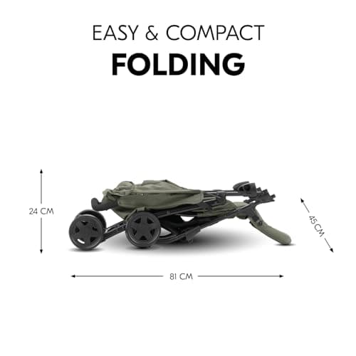hauck Sport, Olive - Super Lightweight Travel Pushchair with Raincover (only 5.9 kg) Compact & Foldable, Fully Reclining, XL Storage Basket, from Birth up to 15 kg — view 6