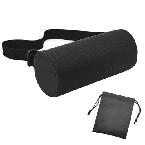 Memory Lumbar Roll Pillow Adjustable Cylindrica Foam Lumbar Support Cushion Removable Washable Cover 11 Inch Lumbar Support Pillow with Storage Bag for Office Chair Car