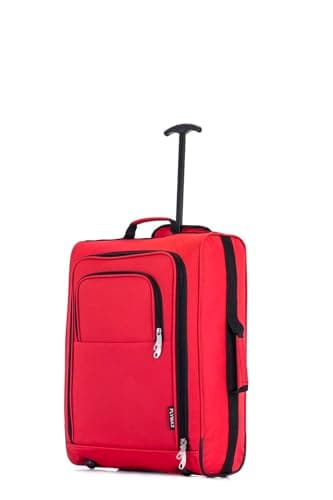 55x40x20 Ryanair Cabin Bag Hand Luggage Lightweight Suitcase Approved Carry on Luggage 1.4kg 44L Fit Red