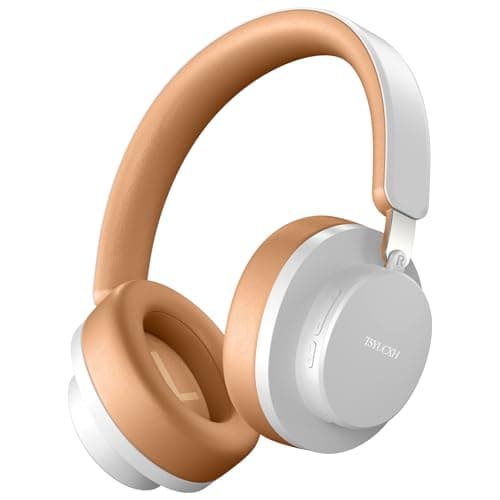 Noise Cancelling Headphones Wireless Bluetooth, Over Ear Headphones Bluetooth with Microphone, Cancelling Wireless Headphone Over Ear, 65h Playtime, Clear Calls, Comfort Fit For Travel (Grey Brown)
