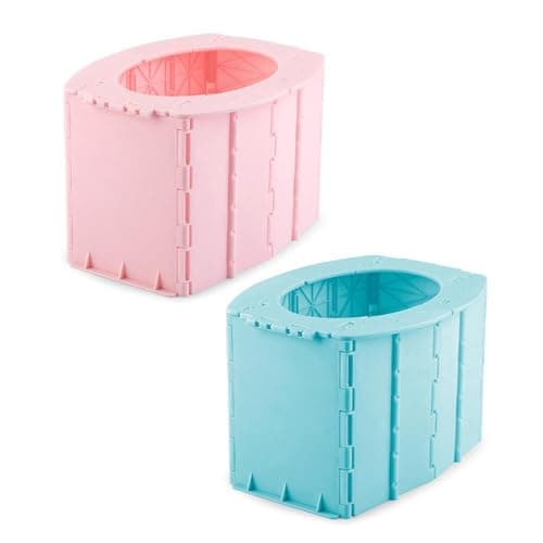Yinhing Portable Folding Car Toilet Space Saving Commode for Kids Ideal for Camping Hiking Road Trips and Outdoor Adventures Compact and Easy to Carry for Maximum Convenience (Sky-Blue)