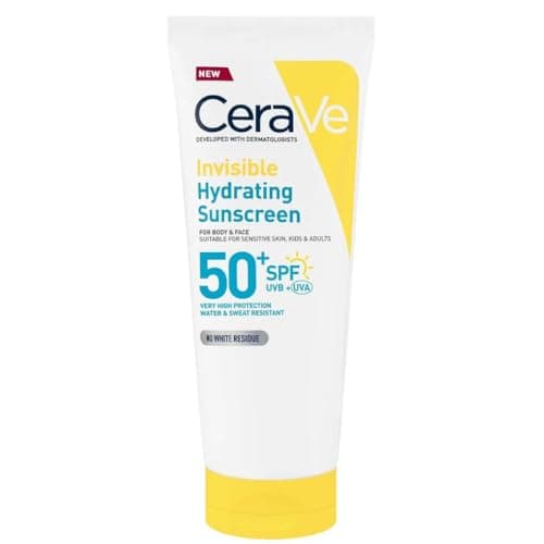 CeraVe Invisible Hydrating Sunscreen SPF 50+, For Body & Face, 75ml