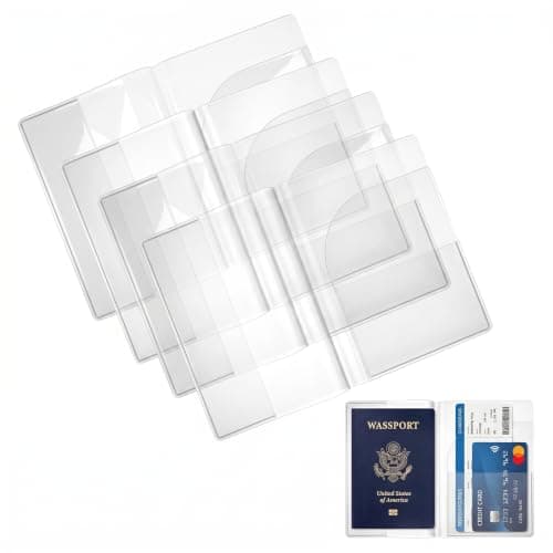 QBXMY7 4 Pcs UK Passport Covers Transparent, Waterproof Passport Holder
