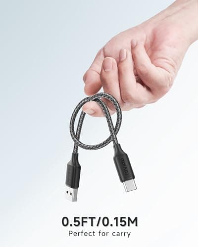 RAVIAD Short USB C Cable 15CM, Type C Charger Cable 3A Fast Charging Nylon — view 6