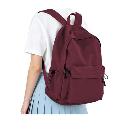 HYC00 School Backpack Womens Secondary Causal Travel High School Bags for Teenage Girls Boys 14 Inch Laptop Backpack Rucksack Bag for Women College Bags Water Resistant Bookbag Work Back Pack,A5-Red