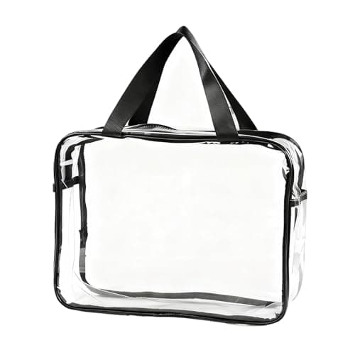 Clear Tote Bag,Waterproof PVC Toiletry Wash Bag with Handles & Zipper