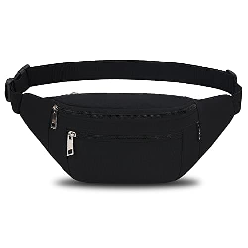 Bumbags Waist Fanny Packs for Men Women Fashion Bum Bag with Adjustable Belt for Sport Running Hiking Jogging Travel Cycling Walking Dog Boys Ladies (Black) — view 2