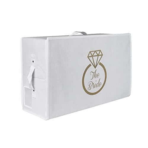 Hoesh UK - White Medium Wedding Dress Box With Lid & Acid Free Tissue - Bridal Gown Storage, Under Bed Clothes Organizer.