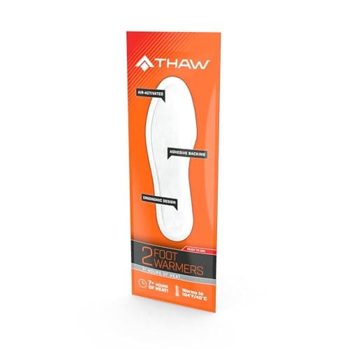 THAW Disposable Foot Warmers – 30 Pairs Air-Activated Heated Insoles