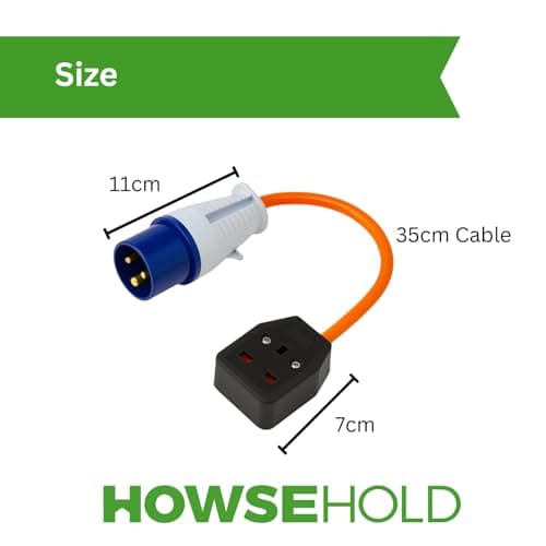 HowseHold 16amp to 13amp Adapter 3 Pin to UK Socket Converter 110v To 240v Converter Hook Up Camping, Generators & Caravan Mains Hookup 250V 16A Electric 16amp Plug Sockets — view 2