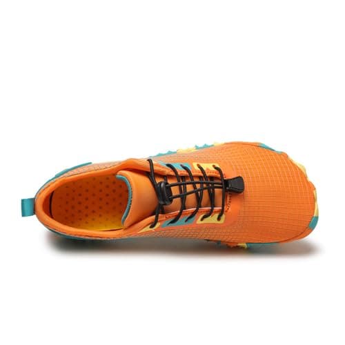 Barefoot Shoes Mens Womens Wide Toe Trail Running Trainers Lightweight Comfortable Workout Shoes for Hiking Fitness Walking Unisex,Orange 10UK — view 3