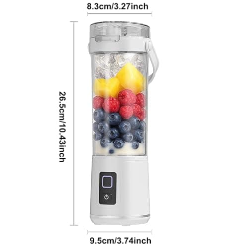 Portable for & Juices 30s Quick Extraction with Reusable Cup Design Ideal Kitchen Outdoor Travel Type-C Rechargeable Personal Size 380Ml Sports Home Use (Black, 27cm) — view 5