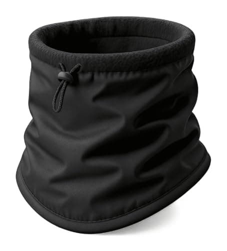 Unisex Black Thermal Fleece Neck Warmer, Waterproof, Windproof Winter Snood Scarf for Cycling, Motorcycle, Sports Running, Ideal Winter Gift
