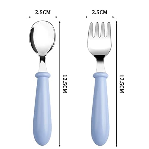 Lanjue Kids Fork and Spoon Set, 6 Pieces, Stainless Steel, 3 Colours — view 3