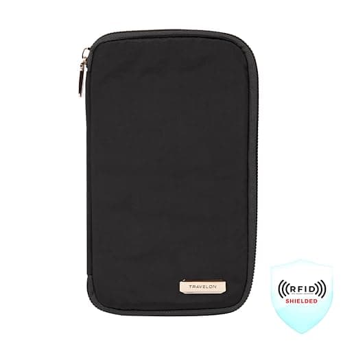 Travelon RFID Blocking Family Passport Zip Wallet, Black, 4.75 x 0.75 x 8.25, RFID Blocking Family Passport Wallet — view 2