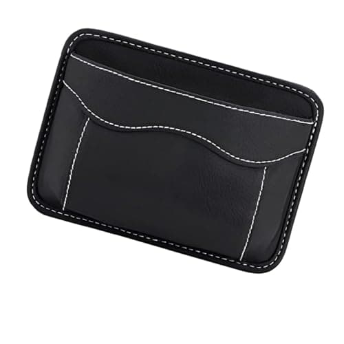 Zpeiran PU Leather Car Side Pocket Organizer,Black Car Seat Gap Filler Organizer,Cars Door Pocket Pouch for Coins,Glasses,Phones,Cards,Keys (Black)
