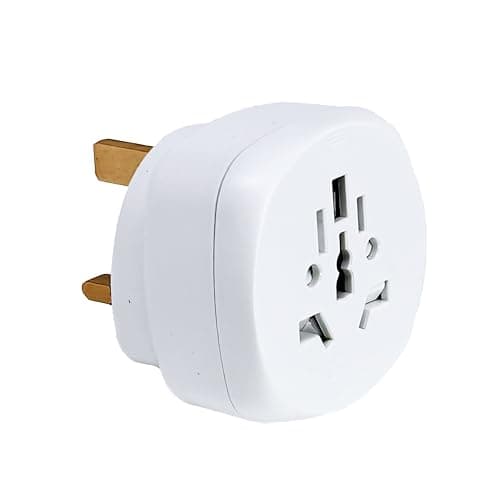 World To UK Plug Adapter | Double Dragon Universal Travel Adaptor With 10A Fuse | UK Safety Standards | Accepts US, Europe, Australia, China Plugs For Use in UK (1 Pack)
