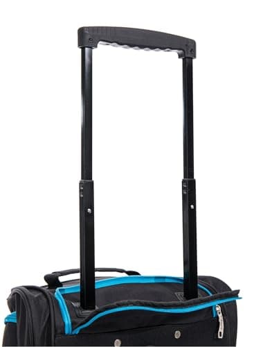 DK Luggage 19" Small Cabin Kids Travel Suitcase Luggage Bag Holiday for Boys & Girls, Carry-On or Pull-Along Trolley Cabin Wheeled Holdall Black/Red — view 3