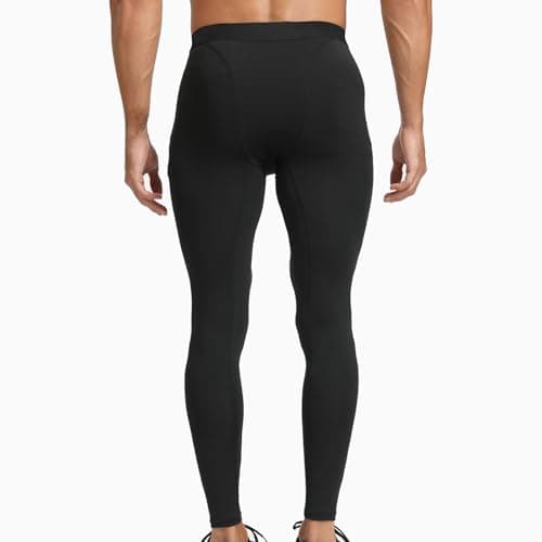 Towintec Men’s Thermal Leggings Fleece Lined Compression Tights Warm Base Layer Pants Cold Weather Running Thermal Trousers Sports Underpants Winter Workout Underwear Bottoms Hiking Skiing Cycling — view 3