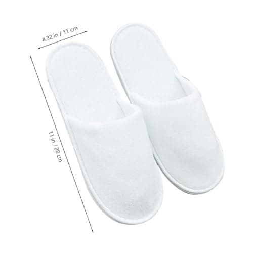 Disposable Loop Fabric Slippers, 1 Pair, White Hotel Indoor Slippers — view 4