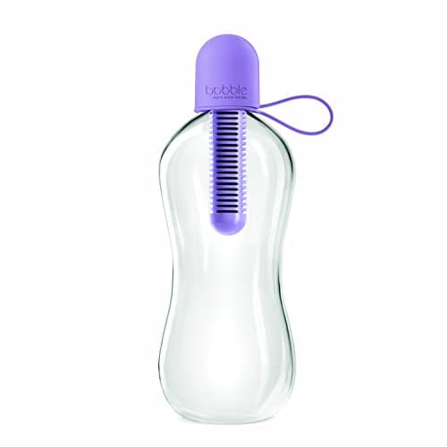 Bobble Classic, water bottle, filtered water, reusable water bottle, BPA-Free plastic bottle, soft touch carry cap, replaceable carbon filter, sustainable water bottle, hydration, 18.5 oz., Lavender