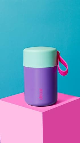 Décor 350ml Kids Insulated Food Flask - Double Wall Stainless Steel Container with Wide Opening, Airtight Leakproof Lid, 4h Hot / 9h Cold - Purple — view 4