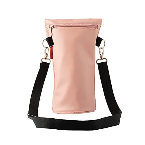Typhoon PURE Bottle Bag | Vegan Leather Bag Perfect For Hiking or Travel | Keep Bottles Safe, Easy to Carry, and Cool On the Go | Pink, 110mm x 150mm x 335mm