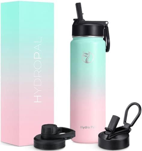 HydroPal Vacuum Insulated 750ml Stainless Steel Water Bottle with Dual Lids