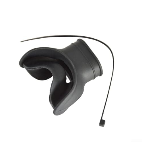 QuivyLivy Silicone Snorkel Mouthpiece with Tongue Rest for Scuba Diving Regulators, Comfortable Bite Guard to Reduce Jaw Fatigue, Secure Zip Tie Slots, (Cool Black)