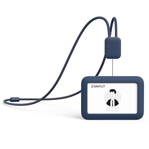 SANTLET Lanyards for ID Badges Holder, Soft Silicone, Retractable Cord
